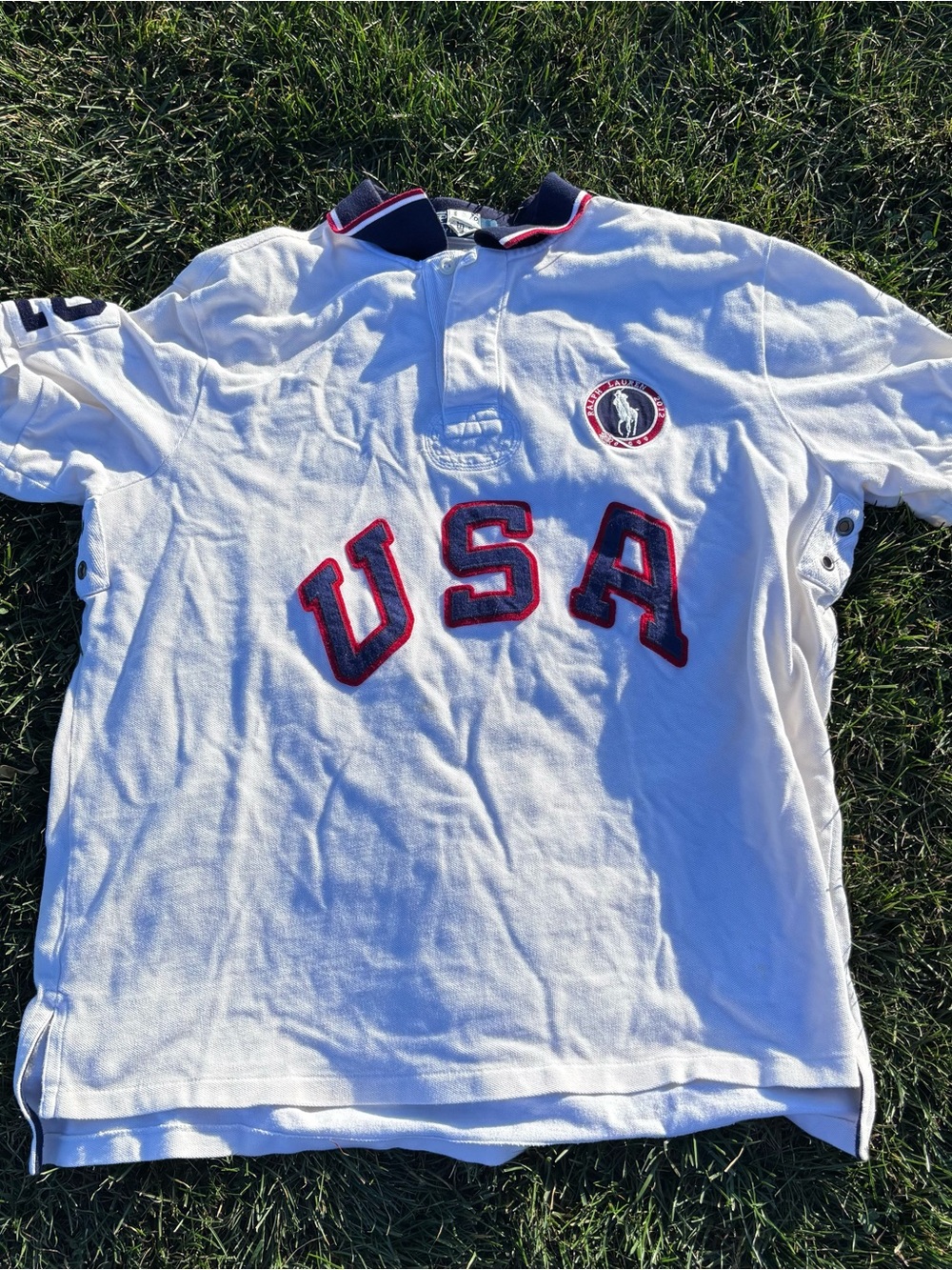 Vintage Polo Ralph Lauren Rugby White USA Polo Shirt